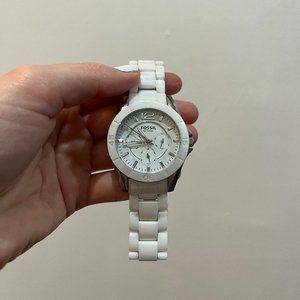 Fossil CE1002 White Dial Ceramic Watch